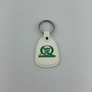 QUAKER STATE KEYCHAIN KEYRING FOB ADVERTISING MOTOR OIL CAR TRUCK RACING